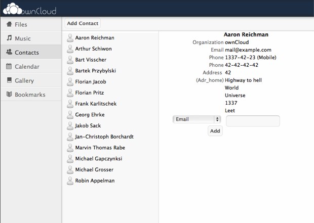 OwnCloud Web Interface